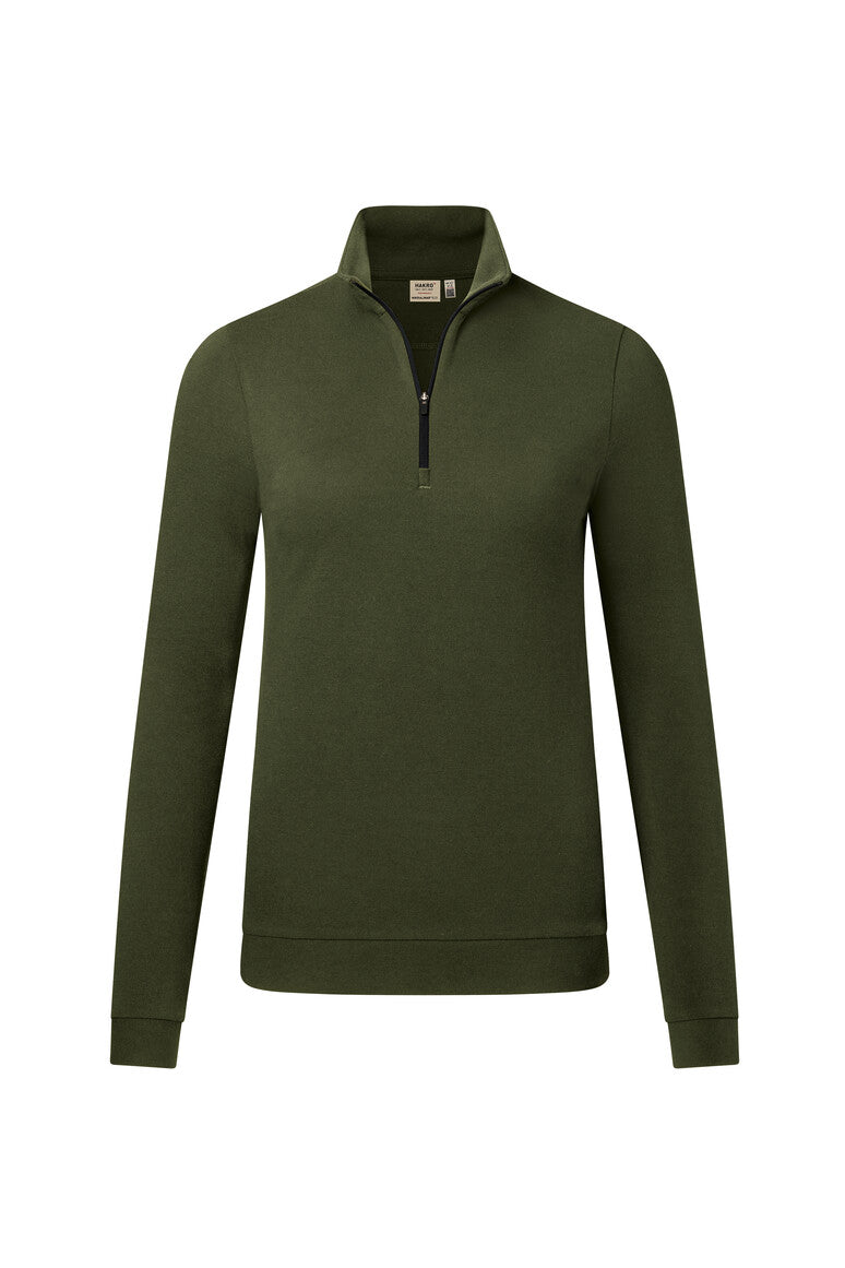 HAKRO Damen Zip-Longsleeve Piqué MIKRALINAR® ECO 335 olive