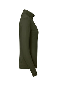 HAKRO Damen Zip-Longsleeve Piqué MIKRALINAR® ECO 335 olive