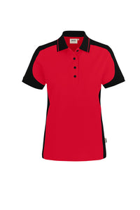 HAKRO Damen Poloshirt Contrast MIKRALINAR® ECO 339 rot/schwarz