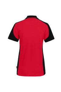 HAKRO Damen Poloshirt Contrast MIKRALINAR® ECO 339 rot/schwarz