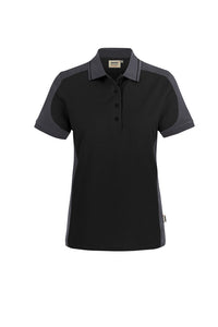 HAKRO Damen Poloshirt Contrast MIKRALINAR® ECO 339 schwarz/karbongrau
