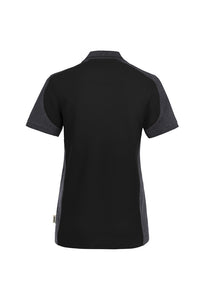 HAKRO Damen Poloshirt Contrast MIKRALINAR® ECO 339 schwarz/karbongrau