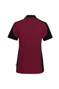 HAKRO Damen Poloshirt Contrast MIKRALINAR® ECO 339 weinrot/schwarz