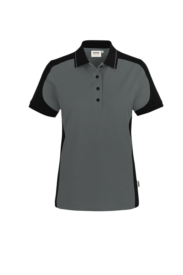 HAKRO Damen Poloshirt Contrast MIKRALINAR® ECO 339 anthrazit/schwarz