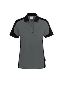 HAKRO Damen Poloshirt Contrast MIKRALINAR® ECO 339 anthrazit/schwarz