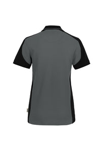 HAKRO Damen Poloshirt Contrast MIKRALINAR® ECO 339 anthrazit/schwarz
