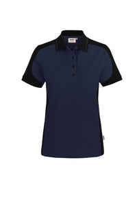 HAKRO Damen Poloshirt Contrast MIKRALINAR® ECO 339 tinte/schwarz