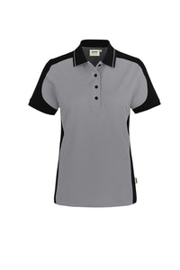 HAKRO Damen Poloshirt Contrast MIKRALINAR® ECO 339 titan/schwarz