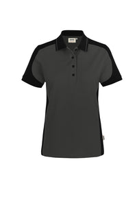 HAKRO Damen Poloshirt Contrast MIKRALINAR® ECO 339 karbongrau/schwarz