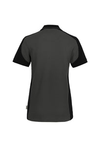 HAKRO Damen Poloshirt Contrast MIKRALINAR® ECO 339 karbongrau/schwarz