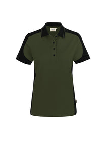 HAKRO Damen Poloshirt Contrast MIKRALINAR® ECO 339 olive/schwarz