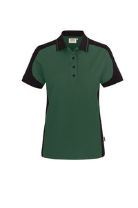 HAKRO Damen Poloshirt Contrast MIKRALINAR® ECO 339 tanne/schwarz