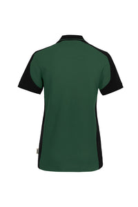HAKRO Damen Poloshirt Contrast MIKRALINAR® ECO 339 tanne/schwarz
