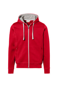 HAKRO Kapuzenjacke Bonded ECO 455 rot/silber