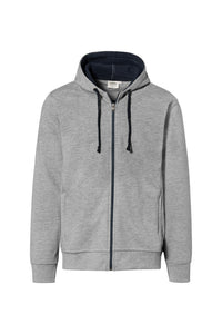 HAKRO Kapuzenjacke Bonded ECO 455 grau meliert/tinte