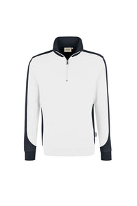 HAKRO Zip-Sweatshirt Contrast MIKRALINAR® 476 weiß/anthrazit