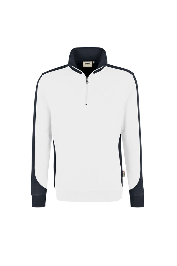 HAKRO Zip-Sweatshirt Contrast MIKRALINAR® 476 weiß/anthrazit