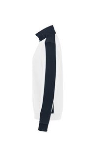 HAKRO Zip-Sweatshirt Contrast MIKRALINAR® 476 weiß/anthrazit