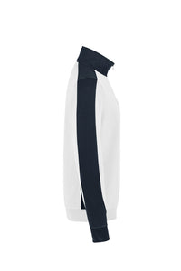 HAKRO Zip-Sweatshirt Contrast MIKRALINAR® 476 weiß/anthrazit
