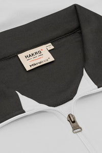 HAKRO Zip-Sweatshirt Contrast MIKRALINAR® 476 weiß/anthrazit