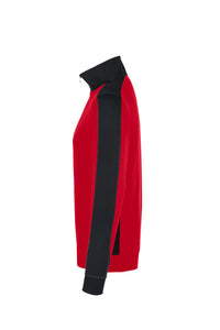 HAKRO Zip-Sweatshirt Contrast MIKRALINAR® 476 rot/anthrazit