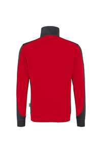 HAKRO Zip-Sweatshirt Contrast MIKRALINAR® 476 rot/anthrazit
