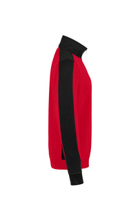 HAKRO Zip-Sweatshirt Contrast MIKRALINAR® 476 rot/anthrazit