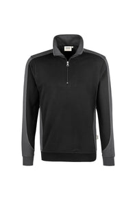 HAKRO Zip-Sweatshirt Contrast MIKRALINAR® 476 schwarz/anthrazit