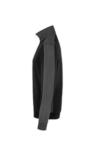 HAKRO Zip-Sweatshirt Contrast MIKRALINAR® 476 schwarz/anthrazit