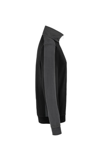 HAKRO Zip-Sweatshirt Contrast MIKRALINAR® 476 schwarz/anthrazit