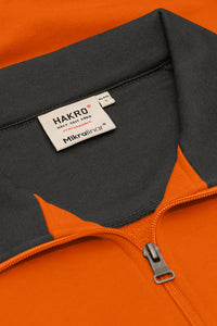 HAKRO Zip-Sweatshirt Contrast MIKRALINAR® 476 orange/anthrazit