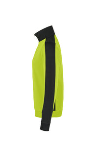 HAKRO Zip-Sweatshirt Contrast MIKRALINAR® 476 kiwi/anthrazit