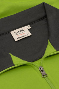 HAKRO Zip-Sweatshirt Contrast MIKRALINAR® 476 kiwi/anthrazit