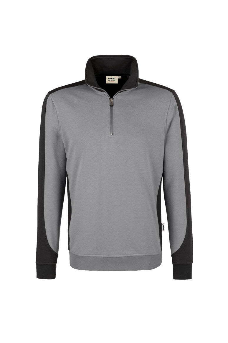 HAKRO Zip-Sweatshirt Contrast MIKRALINAR® 476 titan/anthrazit