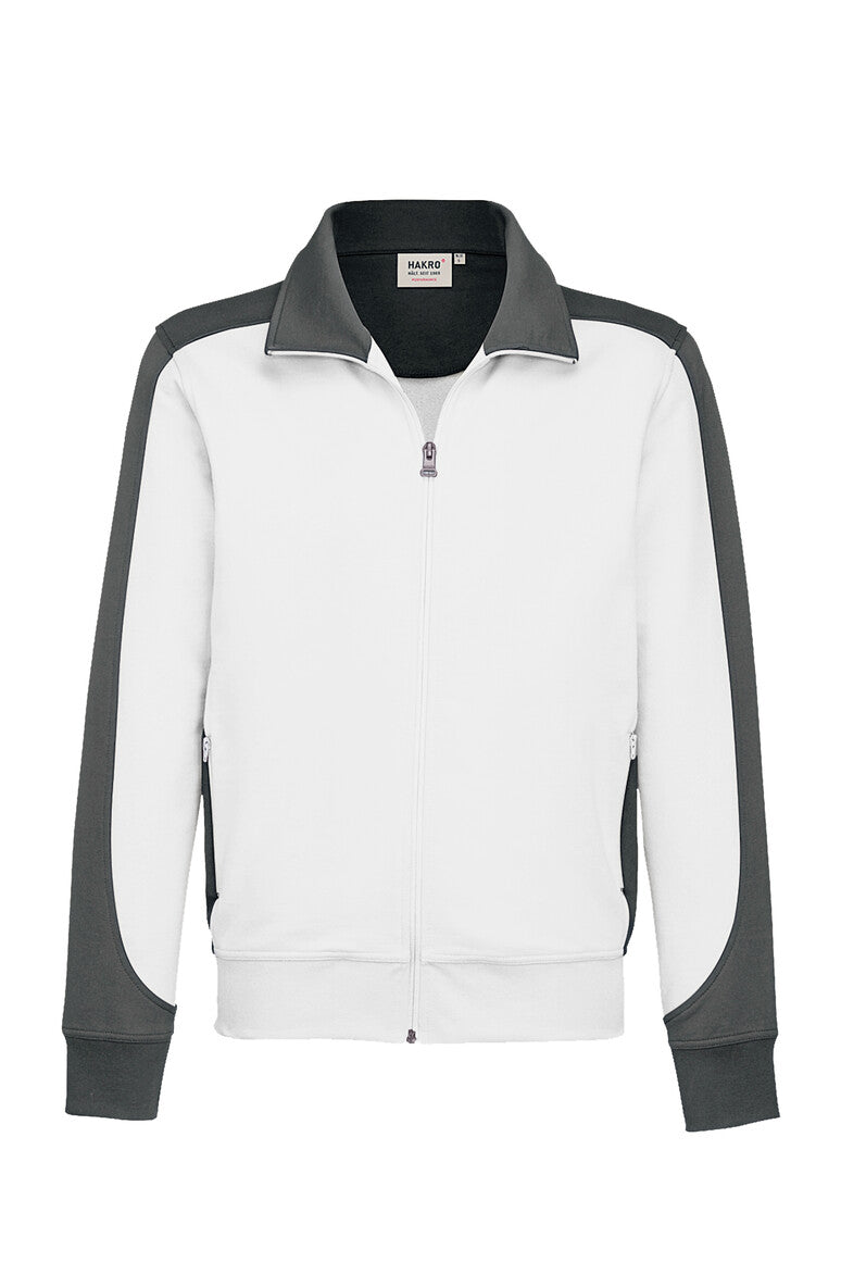 HAKRO Sweatjacke Contrast MIKRALINAR® 477 weiß/anthrazit