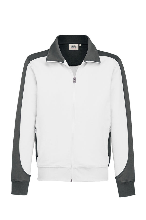 HAKRO Sweatjacke Contrast MIKRALINAR® 477 weiß/anthrazit