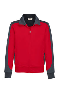 HAKRO Sweatjacke Contrast MIKRALINAR® 477 rot/anthrazit