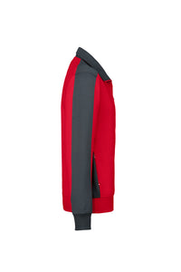 HAKRO Sweatjacke Contrast MIKRALINAR® 477 rot/anthrazit