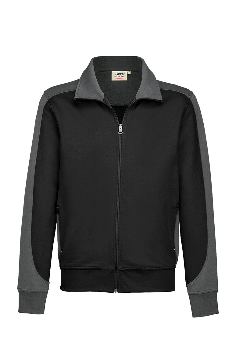 HAKRO Sweatjacke Contrast MIKRALINAR® 477 schwarz/anthrazit