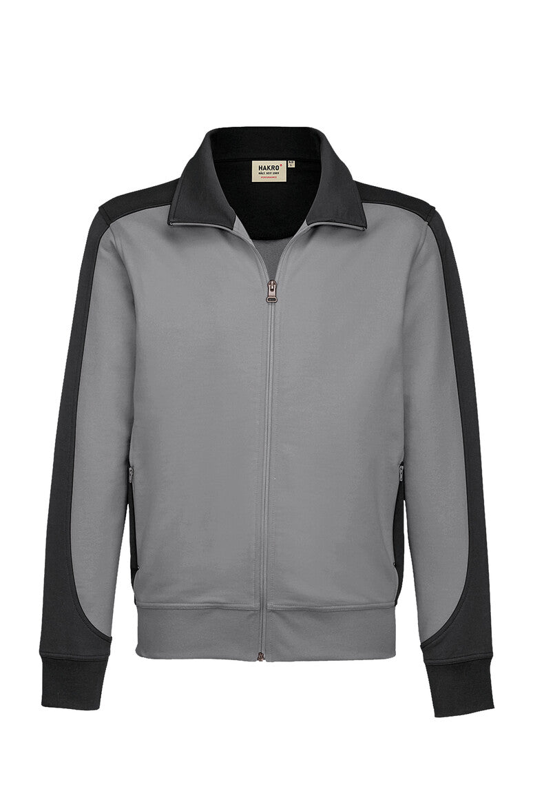HAKRO Sweatjacke Contrast MIKRALINAR® 477 titan/anthrazit