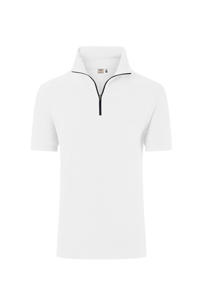 HAKRO Zip-Shirt Piqué MIKRALINAR® ECO 534 weiß