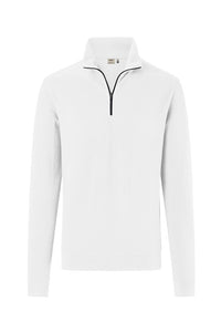 HAKRO Zip-Longsleeve Piqué MIKRALINAR® ECO 535 weiß