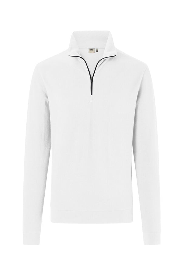 HAKRO Zip-Longsleeve Piqué MIKRALINAR® ECO 535 weiß