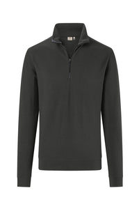HAKRO Zip-Longsleeve Piqué MIKRALINAR® ECO 535 karbongrau