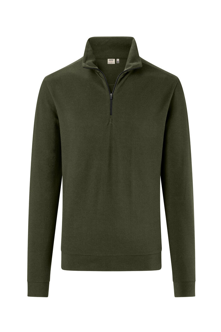 HAKRO Zip-Longsleeve Piqué MIKRALINAR® ECO 535 olive
