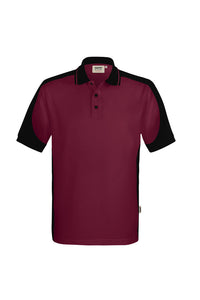 HAKRO Poloshirt Contrast  MIKRALINAR® ECO 539 weinrot/schwarz