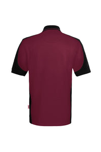 HAKRO Poloshirt Contrast  MIKRALINAR® ECO 539 weinrot/schwarz