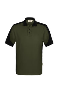 HAKRO Poloshirt Contrast  MIKRALINAR® ECO 539 olive/schwarz