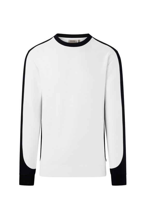 HAKRO Sweatshirt Contrast MIKRALINAR® ECO 549 weiß/schwarz