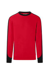 HAKRO Sweatshirt Contrast MIKRALINAR® ECO 549 rot/schwarz